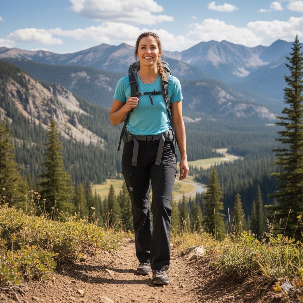 Mountain Hardwear Cargo Stretch Pants Women‎ 4 Black Hiking Active Athleisure